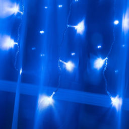 Гирлянда Занавес 1.5?1 м, IP20, прозрачная нить, 180 LED, свечение синее, 8 режимов, 220 В - Luazon lighting фото 2