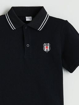 Polo Yaka Be?ikta? Bask?l? Erkek ?ocuk Ti??rt