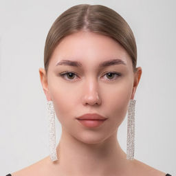 Серьги висячие со стразами Водопад квадрат, цвет белый в серебре, 9,5см - Queen fair фото 4