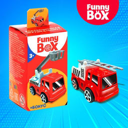 Игровой набор Funny Box Пожарная техника: карточка, фигурка, лист наклеек