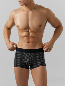 Цена за 2 штуки! Трусы боксеры мужские черные с принтом ромбы на черном2 411215