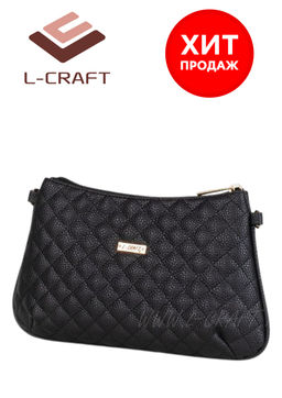 Сумка-клатч женская L-Craft из кожзам | стежка | черный