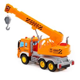 Сити, автомобиль-кран инерционный (со светом и звуком) (оранжевый) (в коробке) - Полесье фото 3