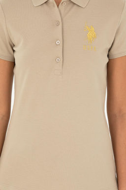 Женская базовая футболка светло-хаки - U.s. polo assn фото 6