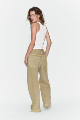 JEANS TRF BAGGY FOLDED TIRO MEDIO / Verde Oliva - Zara фото 5