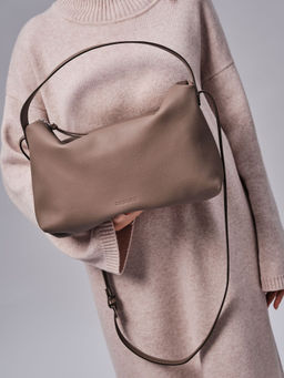 Сумка багет на плечо Deboro 30963 тауп