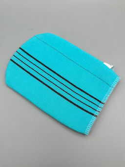 Bath Towel Мочалка-варежка для душа с пилинг-эффектом, уплотненная, голубой