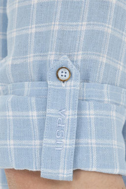 U. S. Polo Assn / Мужская голубая рубашка в клетку в клетку - U.s. polo assn фото 7