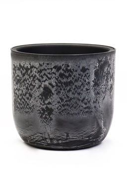 Кашпо для цветов «Микрит», 1 л, d=15 см, h=14 см, со вставкой, пластиковое, серое