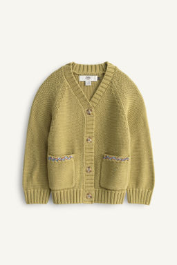 CHAQUETA PUNTO PESPUNTES BORDADOS LIMITED EDITION / verde lavado - Zara фото 5