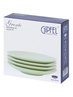52236 GIPFEL Набор блюдец GRONTE 15 см (4шт.). Материал: керамика. Цвет: светло-зеленый.