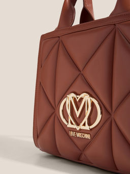 Женский тоут LOVE MOSCHINO EMBOSSED Q Артикул 4561098, красно-коричневый  фото 3