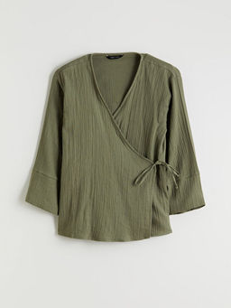 Kruvaze Yaka Dokulu Kad?n Kimono