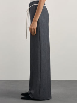 Брюки широкие со шнурком на поясе / Zarina  фото 3