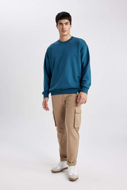 Базовый свитшот Oversize с круглым вырезом - Defacto фото 2
