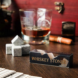 Камни для виски Whiskey stones, натуральный стеатит, 4 шт.
