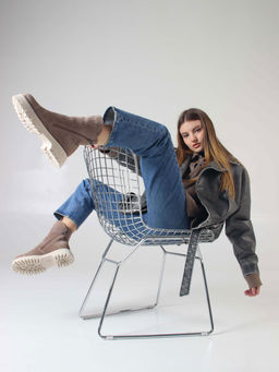 Ботинки 233.1541be. Капучино замша/Мех