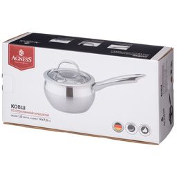 КОВШ AGNESS СО СТЕКЛ. КРЫШКОЙ СЕРИЯ APPLE 1,0 Л.14X7.5 СМ  фото 2