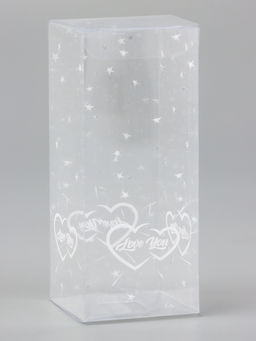 Цена за 5 шт. Складная коробка из PVC LOVE YOU, прозрачная с рисунком, 5?5?12 см 5 шт.