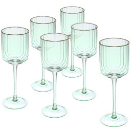 Бокал для вина 330мл "Enjoy Life" в наборе 6шт, цвет зеленый