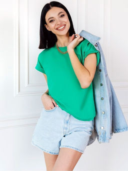 K10154 Футболка OVER SIZE ЗЕЛЕНЫЙ