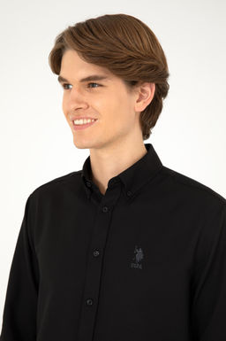 Мужская черная базовая рубашка с длинным рукавом - U.s. polo assn фото 2