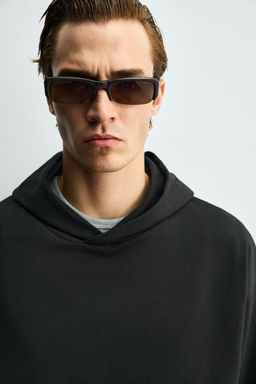 SUDADERA CAPUCHA SOFT / Negro - Zara фото 5