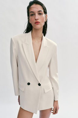 BLAZER CRUZADA OVERSIZE / Blanco roto - Zara фото 9