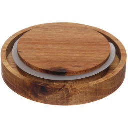 Банка для продуктов стеклянная 1000мл "Bella cucina" с крышкой из акации 9*20см