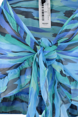 Soyut Desenli Dokuma F?rf?rl? Plaj Mini Pareo TBESS23PR00008