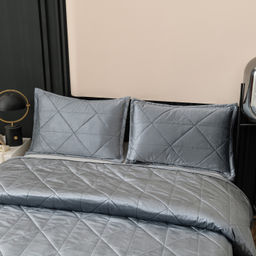 Велюровое покрывало в клетку и две наволочки OVL038 240*260/50-70 2 шт - Ситрейд фото 9