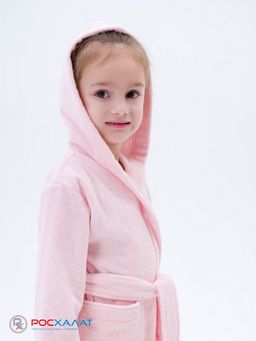 Детский махровый халат с капюшоном розовый МЗ-04 (7)