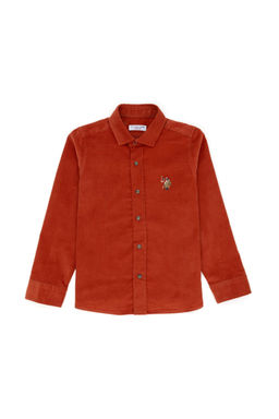 Рубашка U.S. Polo Assn Brick с длинным рукавом для мальчика из хлопка