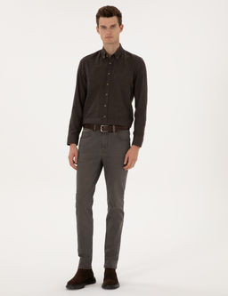 Kahverengi Slim Fit Jean Pantolon