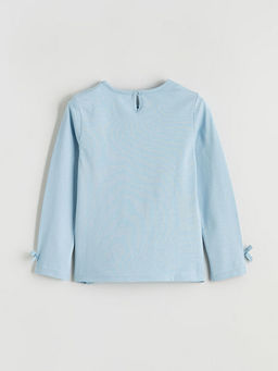 Bisiklet Yaka Lilo & Stitch Bask?l? K?z Bebek Ti??rt