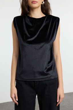 Siyah Vatka ve Buzgu/Drape Detayl? Regular Orme Bluz TWOAW25BZ00223 - Trendyolmilla фото 4