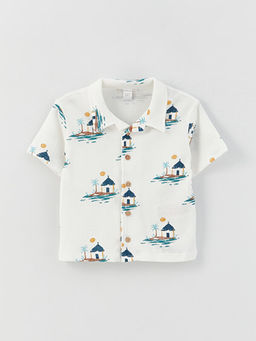 Polo Yaka Desenli Erkek Bebek G?mlek
