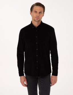 Siyah Regular Fit Uzun Kollu G_mlek