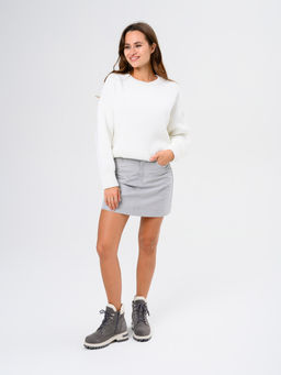 Ботинки 261.uno9gr.Серый замок замша+бежевый/байка