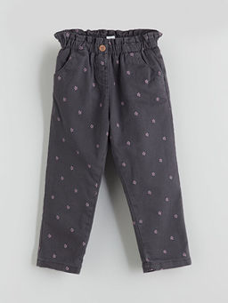?i?ekli Polar Astarl? K?z ?ocuk Jean Pantolon