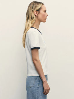 Укороченная футболка с принтом / Zarina фото 4