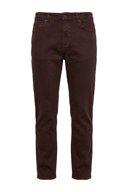 Kahverengi Regular Fit Esnek Kuma_ Mevsimlik Normal Bel Erkek Dokuma Pantolon TMNAW27PL00007