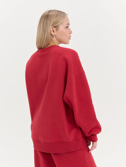 Свитшот с велюровым эффектом "Брусника" утепленный женский