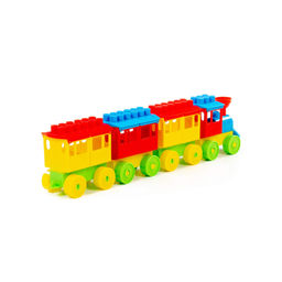 Конструктор - Паровоз с тремя вагонами - Полесье фото 4