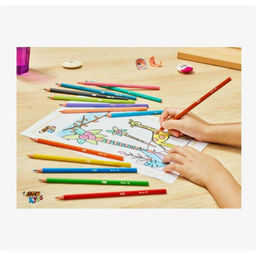 Карандаши цветные 18 цветов, детские, шестигранные, BIC Kids Tropicolors, пластиковые, ударопрочный грифель 3.2 мм