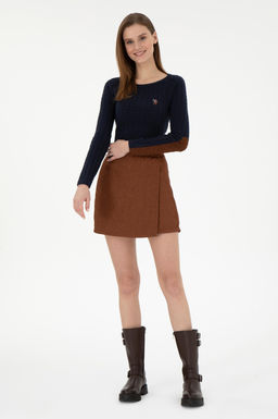 Женская коричневая тканая юбка Неожиданная скидка в корзине - U.s. polo assn фото 3