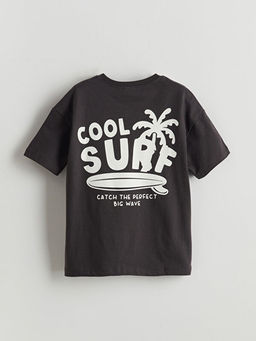 Bisiklet Yaka Yaz? Bask?l? Erkek ?ocuk Ti??rt