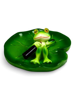 Садовая фигура 10 х 11 х 6 см  водоплавающая  "Лягушка на отдыхе"