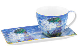 Чашка 250 мл с блюдцем для десерта 20*10*2 см Прогулка NEW BONE CHINA - Elan gallery фото 15