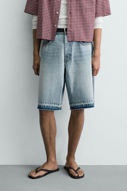 BERMUDA DENIM RELAXED FIT / Azul claro